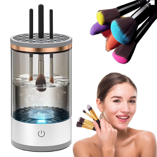 Electric Makeup Brush Cleaning Machine – Automatic Makeup Brush Cleaner and Dryer for Quick Deep Cleaning – Portable Easy to Use and Suitable for All Brush Sizes