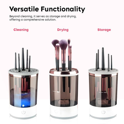 Electric Makeup Brush Cleaning Machine – Automatic Makeup Brush Cleaner and Dryer for Quick Deep Cleaning – Portable Easy to Use and Suitable for All Brush Sizes
